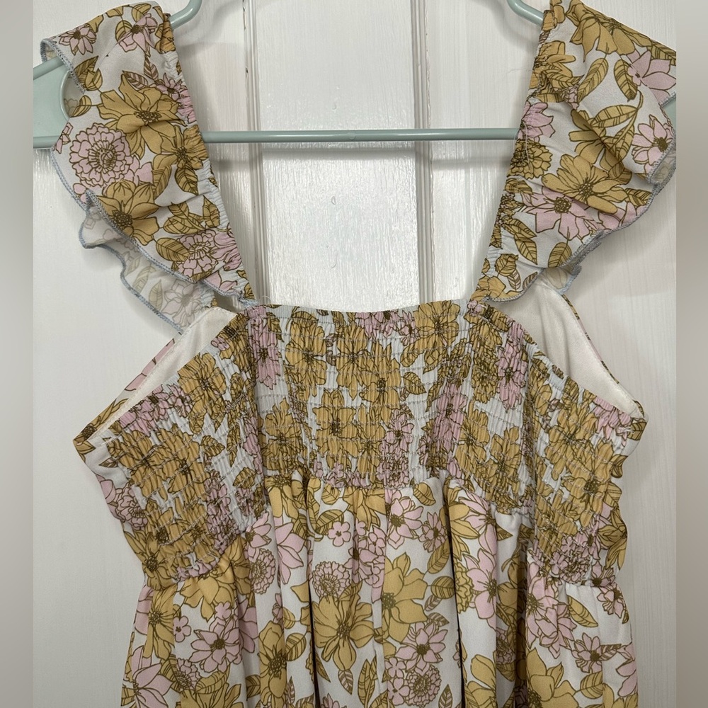 Altar'd State Yellow and Pink Floral Blouse - Picture 5 of 6